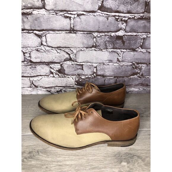 Shoe The Bear Beige Canvas Brown Leather Lace Up Oxfords Shoes Men’s 44EU/11M US main image 10